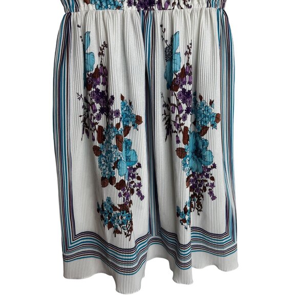 VTG 90s SzS Melissa Petites Floral Accordion Pleated Elastic Waist Dress Cottage - Picture 4 of 7
